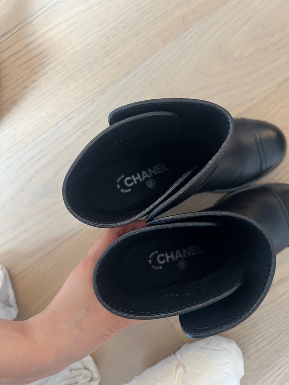 Chanel Black Leather Short Slip-On Booties with Block
Heel - Size EU 38 (US 7) - Picture 3 of 15